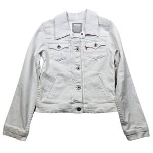 Levi's Denim‎ Trucker Jacket Kids Size Medium 10 12 Years White Jean